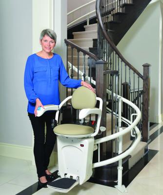 Curved Lehigh Valley Stair Lift installation and service by Power Stair Lifts